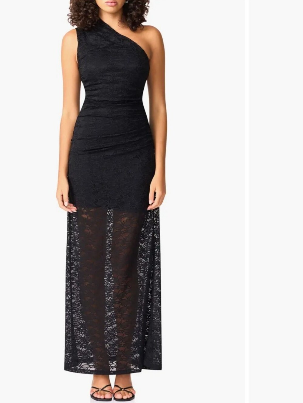 Elliatt‎ Armelle Lace One-Shoulder Black Maxi Dress